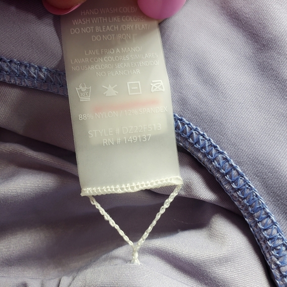 NWT Double Zero Women's Lavender Purple One Shoulder One Piece Bathing Suit - Picture 5 of 12